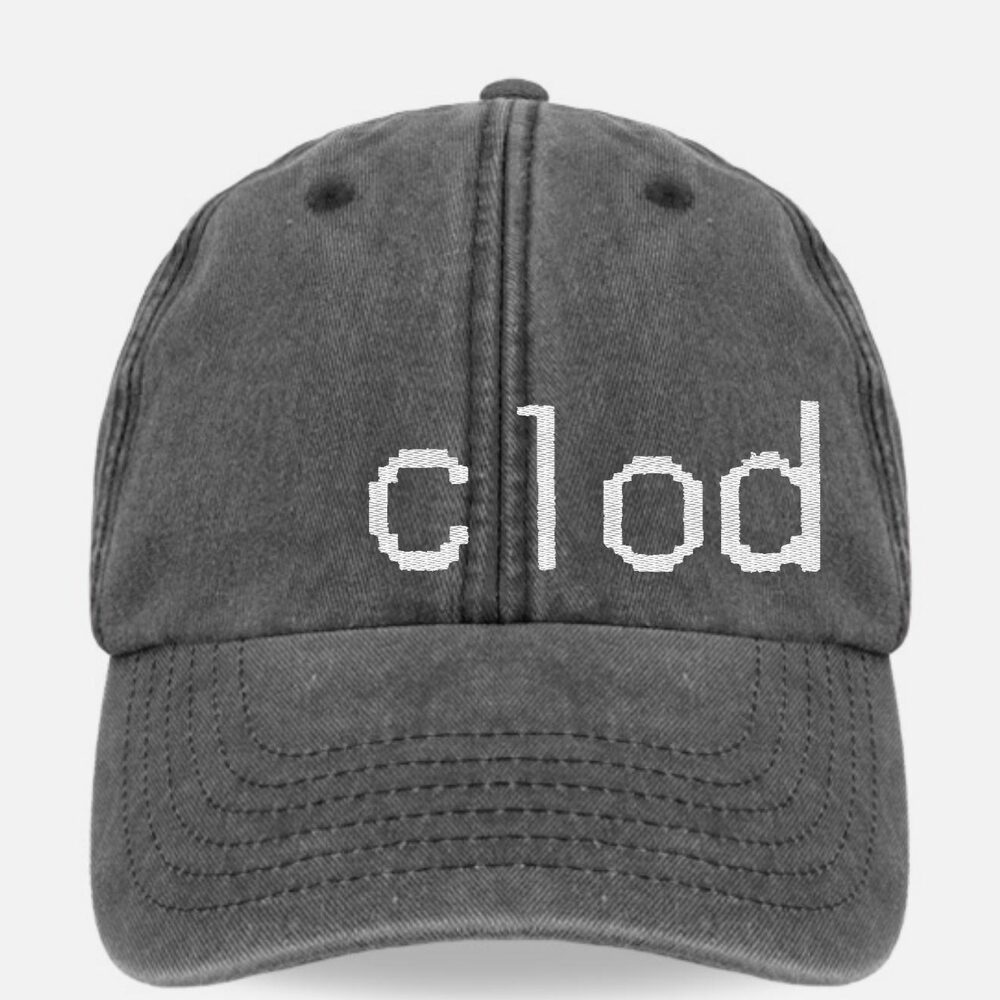 clod cap — washed grey, embroidered logo